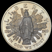 1 доллар 1989 "200 лет Конгрессу" (США) S