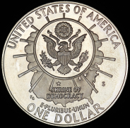 1 доллар 1991 "50 лет Национальному мемориалу Рашмор" (США) S