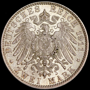 2 марки 1911 "90-летие принца-регента Луитпольда Баварского" (Бавария) D