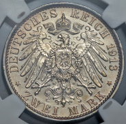 2 марки 1913 (Пруссия) (в слабе) А