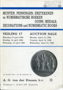 Каталог "A.G. van der Dussen b.v. Auction 17 13-15 April 1992 in Maastricht"
