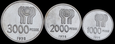 Набор из 3-х сер  монет (Аргентина)