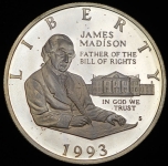 1/2 доллара 1993 "Билль о правах, Джеймс Мэдисон" (США) S