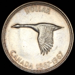 1 доллар 1967 "100 лет Конфедерации Канада" (Канада)