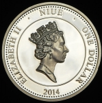 1 доллар 2014 "Год лошади" (Ниуэ)