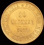 20 марок 1911 (Финляндия) L