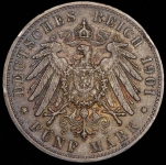 5 марок 1901 (Гамбург) J