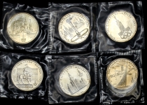Набор из 6-ти монет 1 рубль "Олимпиада-80" (в запайках)