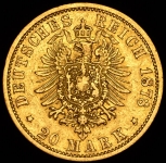 20 марок 1878 (Гамбург) J