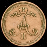 10 пенни 1875 (Финляндия) (Бит. R1, Петр. 4р.)