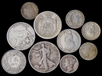 Набор из 10-ти сер. монет (страны мира)