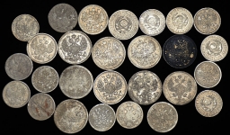Набор из 27-ми сер. монет