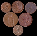 Набор из 6-ти медных монет