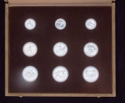 Набор из 9-ти сер. монет "Чемпионат Европы по лёгкой атлетике, Афины" 1982 (в п/у) (Греция)