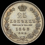 25 копеек 1848 СПБ-НI