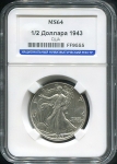 1/2 доллара 1943 (США) (в слабе)