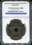 10 сантимов 1889 (Свободное государство Конго) (в слабе)