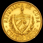 4 песо 1916 "Хосе Марти" (Куба)