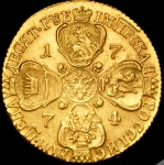 10 рублей 1774 СПБ-ТI (Бит. R.)