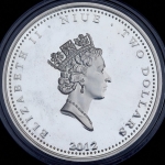 2 доллара 2012 "Наши Друзья - Шотландская вислоухая кошка" (Ниуэ)