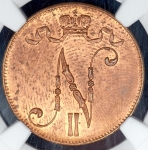 5 пенни 1916 (Финляндия) (в слабе)