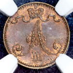 1 пенни 1888 (Финляндия) (в слабе)