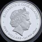 5 долларов 2013 "Китайский календарь: Год змеи" (Острова Кука)