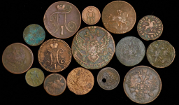Набор из 15-ти медных монет