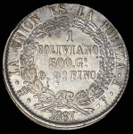 1 боливиано 1867 (Боливия)