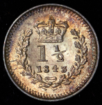 1 1/2 пенни 1843 (Великобритания)