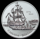 1 доллар 1999 "225 лет открытию острова Хайда-Гуай" (Канада)