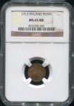 1 пенни 1913 (Финляндия) (в слабе)