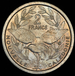 2 франка 1949. Пробные (ESSAI) (Новая Каледония)