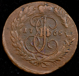 2 копейки 1765 ММ (перечекан)