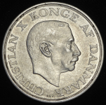 2 кроны 1937 "25 лет правления короля Кристиана X" (Дания)