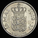 2 кроны 1937 "25 лет правления короля Кристиана X" (Дания)