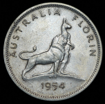 2 шилинга (флорин) 1954 "Королевский визит" (Австралия)