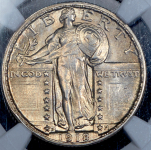 25 центов 1918 (США) (в слабе) D