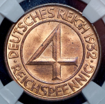 4 пфенинга 1932 (Германия) (в слабе)