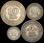 Набор из 4-х монет 1922 (Гренландия) (редкие)