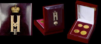 Подарочный набор золотых монет Николая II (в п/у)