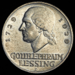 3 марки 1929 "200-летие со дня рождения Лессинга" (Германия)  D