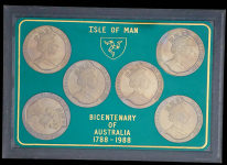 Набор из 6-ти монет "200-летие Австралии" 1988 (Остров Мэн) (в п/у)