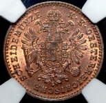 1 крейцер 1881 (Австрия) (в слабе)