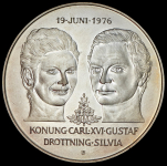 50 крон 1976 "Свадьба Короля Карла XVI Густава и Королевы Сильвии" (Швеция)