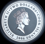 2 доллара 2006 "Воздушные гонки 1930-х - Hughes H-1 Racer" (Острова Кука)
