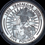 5 фунтов 2005 "200 лет со дня смерти Горацио Нельсона" (Великобритания)