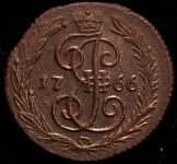 Деньга 1766 ЕМ (петербургский вензель)