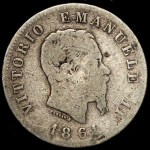 1 лира 1861 (Италия) F