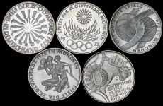 Комплект из 5-ти монет "Олимпиада 1972 в Мюнхене" (Германия)